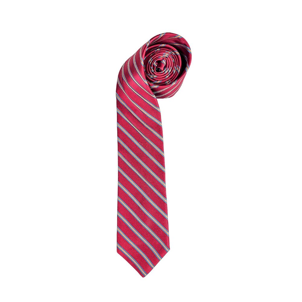Ted Baker London 100% Silk Neck Tie Pink Striped with Blue and Orange Imported